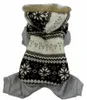 Hondenkleding Kap Kap Kleine Cat Snowflake Patroon Fleece jumpsuit Warm Winterjas Pet Puppy Snowsuit Outfits Kleding
