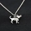 Naszyjniki wisiorek antyki srebrny kolor chihuahua pies stal nierdzewna łańcuch Naszyjnik boho zwierzęcy chocker moda akcesoria Jewele282h