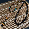 Hänge halsband Ancient Tibetan Dzi Agates Huiwen Six Words Tassel Agat Stone Strand Long Necklace For Women Reiki Healing