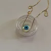 Marquis /Blue Round/ Fish/Hamsa Blue Cat Eye MOP Shell With 925 Sterling Silver Jewelry Pendan Chain Chocker Charms Necklace 231222