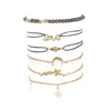 6pcs Fashion Simple Love Fivetplued Star Moon Combination Natural Stone Chain Chain Bread Bracelet Set Handmade Bohemian ROPE ROPE ROPE2583