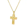 Anhänger Halsketten Jesus kreuzen goldene Farbdämpfer Halskette für Frauen Edelstahl Halshalshalshahn Alltag Trend Schmuck Geschenk