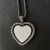 Collane a pendente Sublimazione Blank Big Heart I pendenti a due lati possono rotore 30pc/lotto