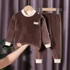 Ensembles pour enfants chauds sets garçons garçons enfants enfants épaissis de sous-vêtements thermiques de vêtements d'hiver