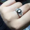 Cluster Rings Natural Black Star Sapphire With 925 Silver Custom Size Gemstone For Men Big Stone224o