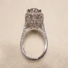 Anel de diamante de 8ct de luxo 14k jóias de ouro branco Moissanite Tribunal de noivado Banda de casamento Rings for Women Bridal Party Acessório LJ2246Q