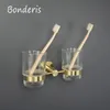 Geborsteld gouden badkamer accessoires toiletborstelhouder papieren houder handdoek ringbalk plank kleding haak zeep dispenser bekerhouder 231222