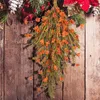 Decorative Flowers 2PCS Thanksgiving Day Artificial Wreath Handmade Simulated Grain Ears Decoration Warm Atmosphere Holiday Door