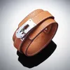 fashion brand jewelry real leather cuff genuine leather bracelet for women336R