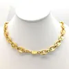 24 K Yellow REAL GOLD GF Puffed Mariner Link Chain Necklace 10mm 23 6 Lobster Clasp STAMP247u