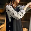 Women's Vests Autumn and winter new wool knitted women's round neck Pullover Sweater button waistcoat college style loose large