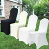 50 st White Black Universal Chair täcker stretch spandex för bröllopsfest bankett el dekor 231222