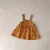 Девушка платья 0-3Y Kids Flower Pattern Prate Press Baby Fashion Outwear Outwear Supenders Girl