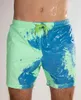 Shorts masculinos meninos verão usam homens de praia sexy seca rápida seca plus size nadar na placa de banho gradiente de cor de cor de renda para cima