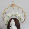 Hårklämmor Barrettes vintage pannband lolita smycken tillbehör ihåliga blommor krona diy material halloween kostym po props203f