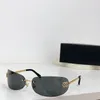 Nieuw modeontwerp wraparound zonnebril 71660 metalen frame Randless ovale lens eenvoudige en populaire stijl buiten UV400 Beschermingsglazen