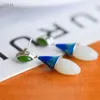 Stud Earrings Natural Real 925 Sterling Silver Mosaic White Hetian Jade Magnolia Flower Fashion Temperament Women Gift