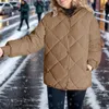 Płaszcze damskie okopy 2023 Winter Vintage ciepłe beżowe z kapturem bawełniane ubrania bawełniane żeńskie płaszcz streetowy z długim rękawem parkas