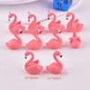 Charms 10pcs y2k 3D Flamingo Resin Pendants pour les boucles d'oreille pour les bijoux de bricolage