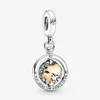 100% 925 Sterling Silver Heart Spinning World Dangle Charms Fit Original European Charm Bracelet Fashion Women Wedding Jewelry Acc158v