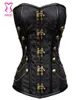 Corsetto gotico nero broccato vintage Korsett Burlesque Korsett per donne taglie forti e bustiers vestiti a vapore 3xl corselet9860366