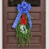 装飾的な花愛国的な涙のスワッグ7月4日花輪星フェンスヤードガーデンのドアの装飾