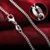 Ketten 925 Sterling Silber 16/18/20/22/24/26/28/30 Zoll 2 mm volle seitliche Kette Halskette für Frauen Männer Mode Geschenkschmuck