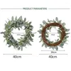 Decorative Flowers Farmhouse Wreath Year Round Everyday Foliage On Grapevine Base With Greenery Leaves