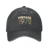 Ball Caps Vintage 1972 Denim Baseball Cap Birthday Gift Men Casual Trucker Hat Retro Sport Hoge kwaliteit