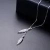 Pendanthalsband 925 Sterling Silver Chain Classic Retro Double Tree Leaf Female Art Necklace Cocktail Party