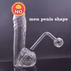 Wholesale Cheapest Glass Oil Burner Bong with Doanstem Oil Pot Recycler Oil Rigs Glass Bong Clear Thick Glass Bong Best Gift for Smoker Accessories