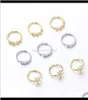 Rings Studs Human Body Jewelry Bone Piercing Nail Set Color Prerving Electroplated Plum Blossom Zircon Nose Ring K2X0S Xyhwj7281504