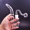 14mm Glass Hookah Bong Bent Female Arc Adapter Concave Hookah Mouth with J Hook Type Water Pipe with Male Glass Oil Burner Pipe and Dry Herb Bowl