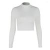 Bloups feminina Mulheres Blusa Bodycon Sexy Autunmn Manga longa Colapagem O-Golain Top Modis bainha Moda Autumn Tops sólidos