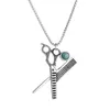 Pendant Necklaces Punk Hairdresser Scissors Comb Men Stainless Steel Necklace Hip Hop Gothic Friend Valentines Jewelry Gift