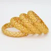 Bangle Women Charm Armband 24K Guldfärgsmycken Dubai Flower Brand African Designer Ethiopian Hawaiian