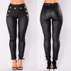 Dames leggings dames pu lederen broek stretchy push-omhoog potlood mager midden standaard enkel-lengte bodems