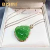 Ouro com diamantes sul -africanos Hetian Jasper Charms Hotan Jade Nefrite Apple Green Buddha Pingente