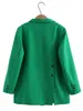 Ytterkläder kontor lady plus size blazers gröna svarta långa ärmar lös kostym kappa enstaka eleganta chic kvinnliga raka smala kausala outwear