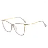 Zonnebrillen TR90 Metalen Cat Eye Women Glazen frames Retro Clear Anti-blauw Licht Eyewear Men Spring Scharnier Optisch frame