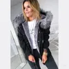 2024 Fashion Hooded Big Collar Denim Veste de jean Femmes Femme Médin-Leng longueur Cabinet Coat déchiré pour 231222