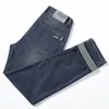 Mäns jeans långa byxor Lossa rakt rörföretag elastiska high end mellersta och unga män smala passform retro