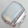 Huge White Fire Opal Silver Crystal Men's Ring Size 7 8 9 10205x