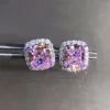 TRENDY 2CT LAB PINK DIAMAND STUD BRINGE DE L'OREILLE REAL 925 BILLES DE MEUX MIEUSEMENTS SILTS STERLING STANT