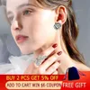 Ankomst Solid Rose Flower Stud Earring Big Leaf Ring Bridal Jewelry Set Korean Fashion TZ021 SSK Earrings Necklace290y
