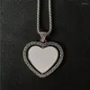 Collane a pendente Sublimazione Blank Big Heart I pendenti a due lati possono rotore 30pc/lotto