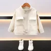 Jackets Spring Boys Pu Leather Jacket Outerwear voor peuter babykleding ritssluiting jas kinderen outfits kinderen