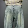 Jeans masculinos Blue Haren Calças Men solto FIT 2023 Spring Autumn Autum