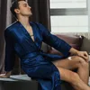 Men's Sleepwear Satin Men Groom Groomsman Party Wedding Robe Casual Long Sleeve Homewear Intimate Lingerie 2024 Bathrobe Gowns