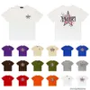 패션 의류 남성 디자이너 티 셔츠 아미르 아미드 여름 패션 레드 5 포인트 스타 커플 다목적 느슨한 인쇄 된 짧은 슬리브 Tshirt 순수면 Tshirts